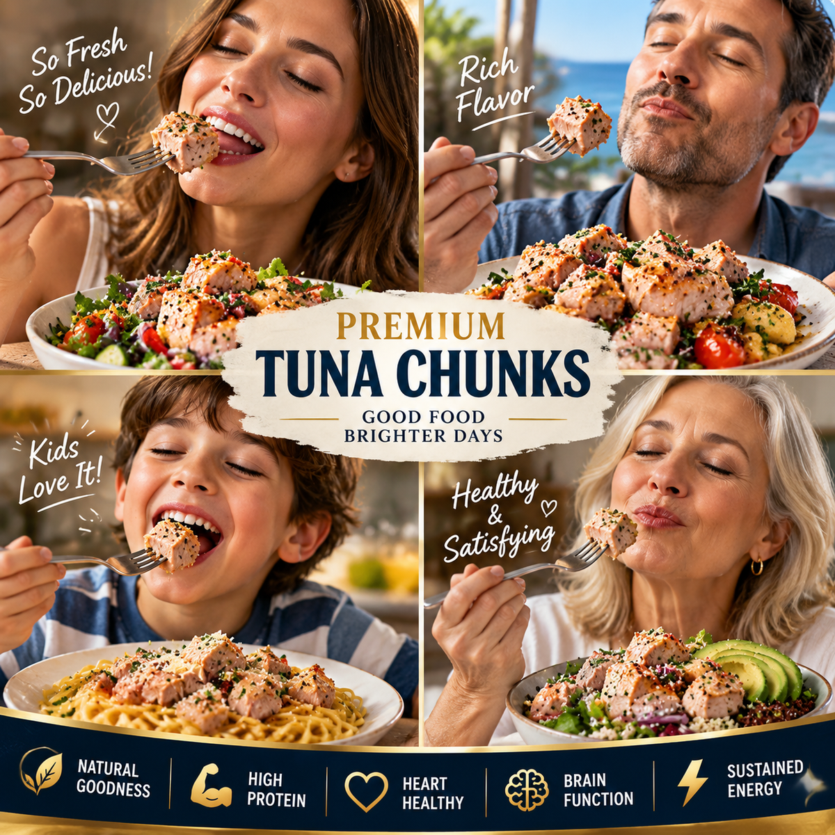 🐟Premium Deep Sea Tuna Chunks-🥩Supports Heart Health Management & Blood Sugar Balance-XA