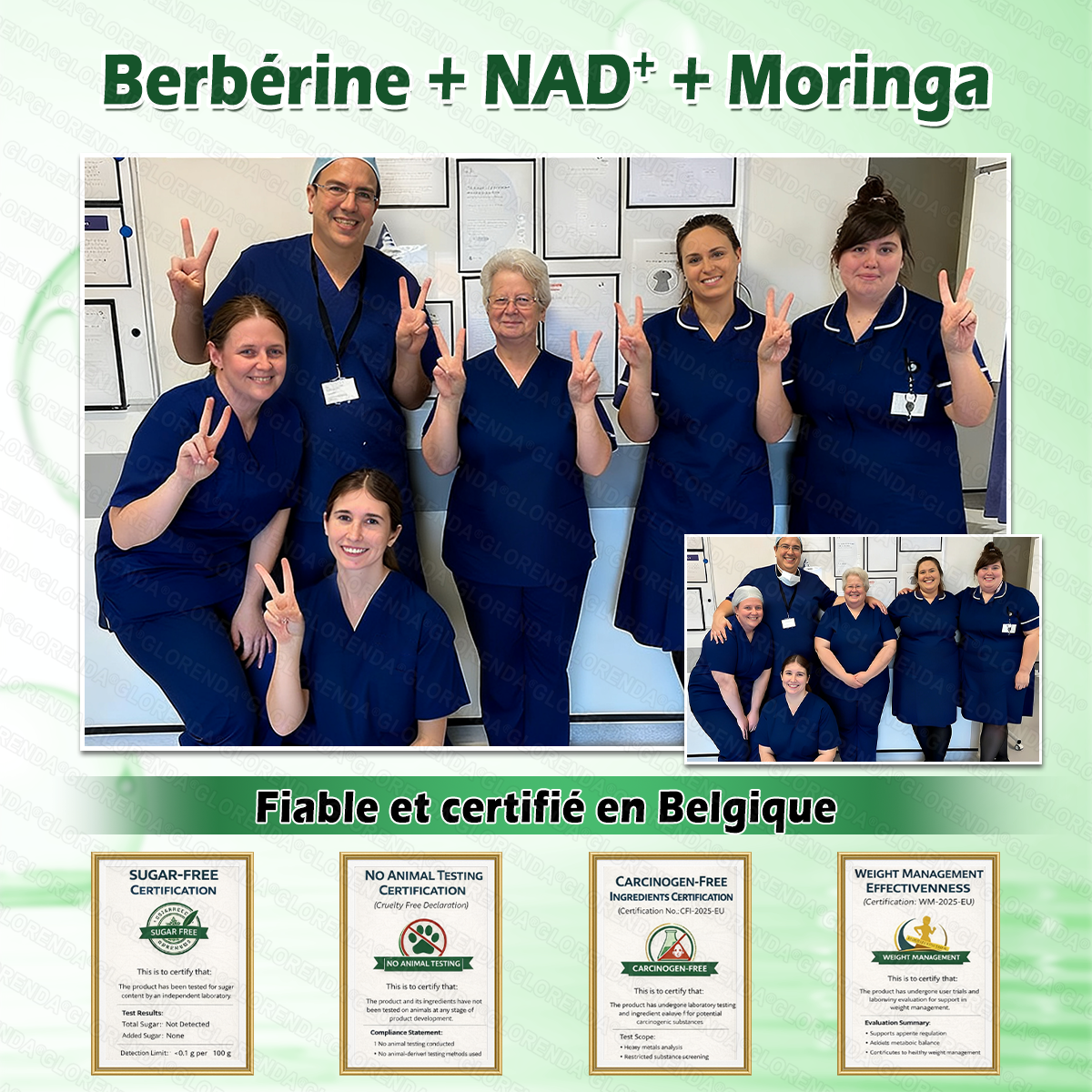 Boutique officielle 🌺🌸𝐆𝐋𝐎𝐑𝐄𝐍𝐃𝐀® Moringa · Berbérine + NAD+ – Patch Microneedle Nano Avancé 10-en-1 (1×/jour, résultats visibles en 7 jours) | Obésité, relâchement cutané, apnée du sommeil, articulations, etc.-LYJ