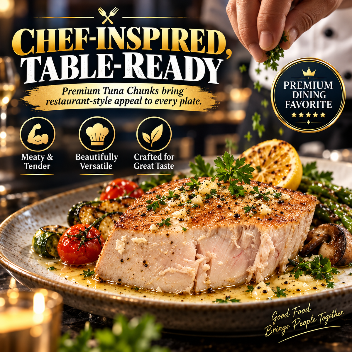 🐟Premium Deep Sea Tuna Chunks-🥩Supports Heart Health Management & Blood Sugar Balance-XA