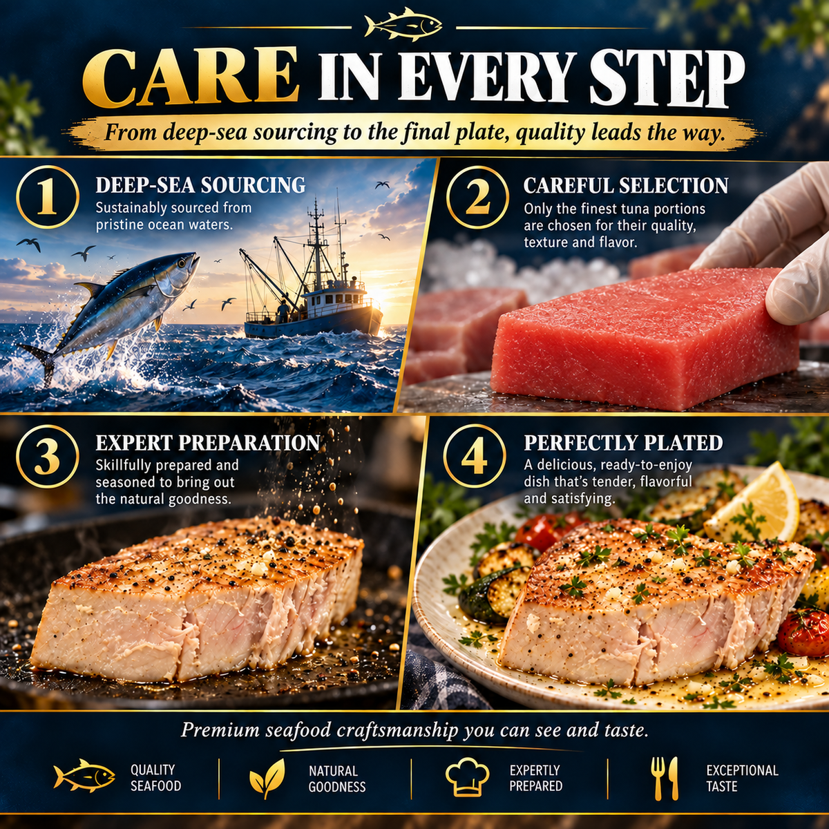 🐟Premium Deep Sea Tuna Chunks-🥩Supports Heart Health Management & Blood Sugar Balance-XA