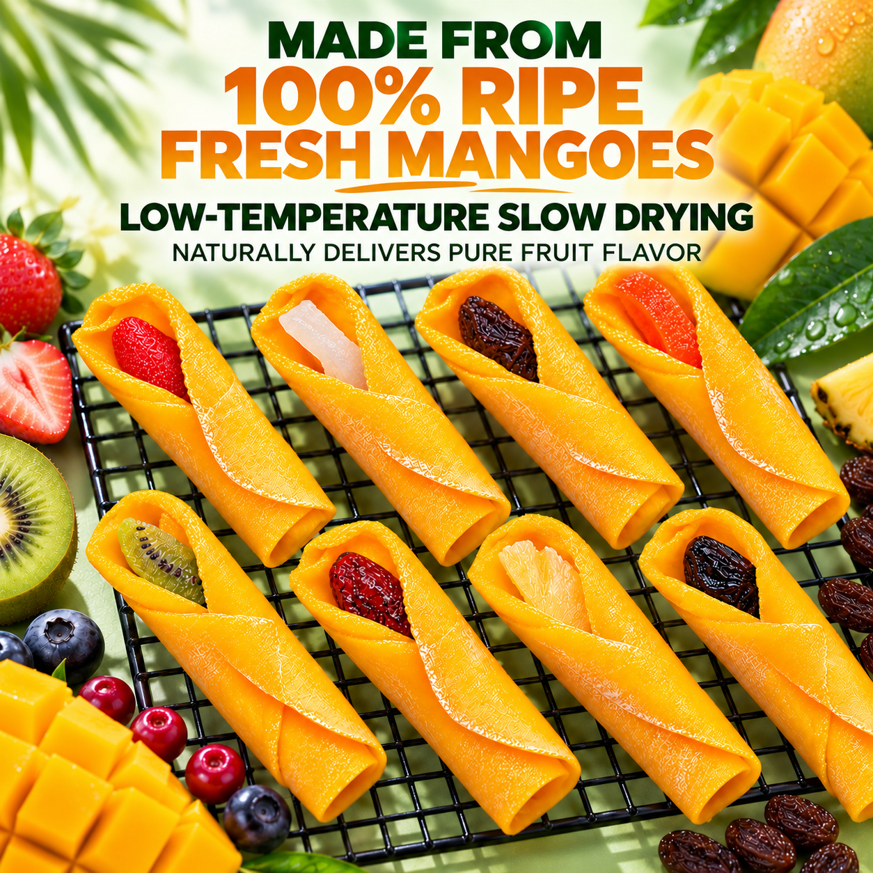 Mango fruit preparation and mango roll production process