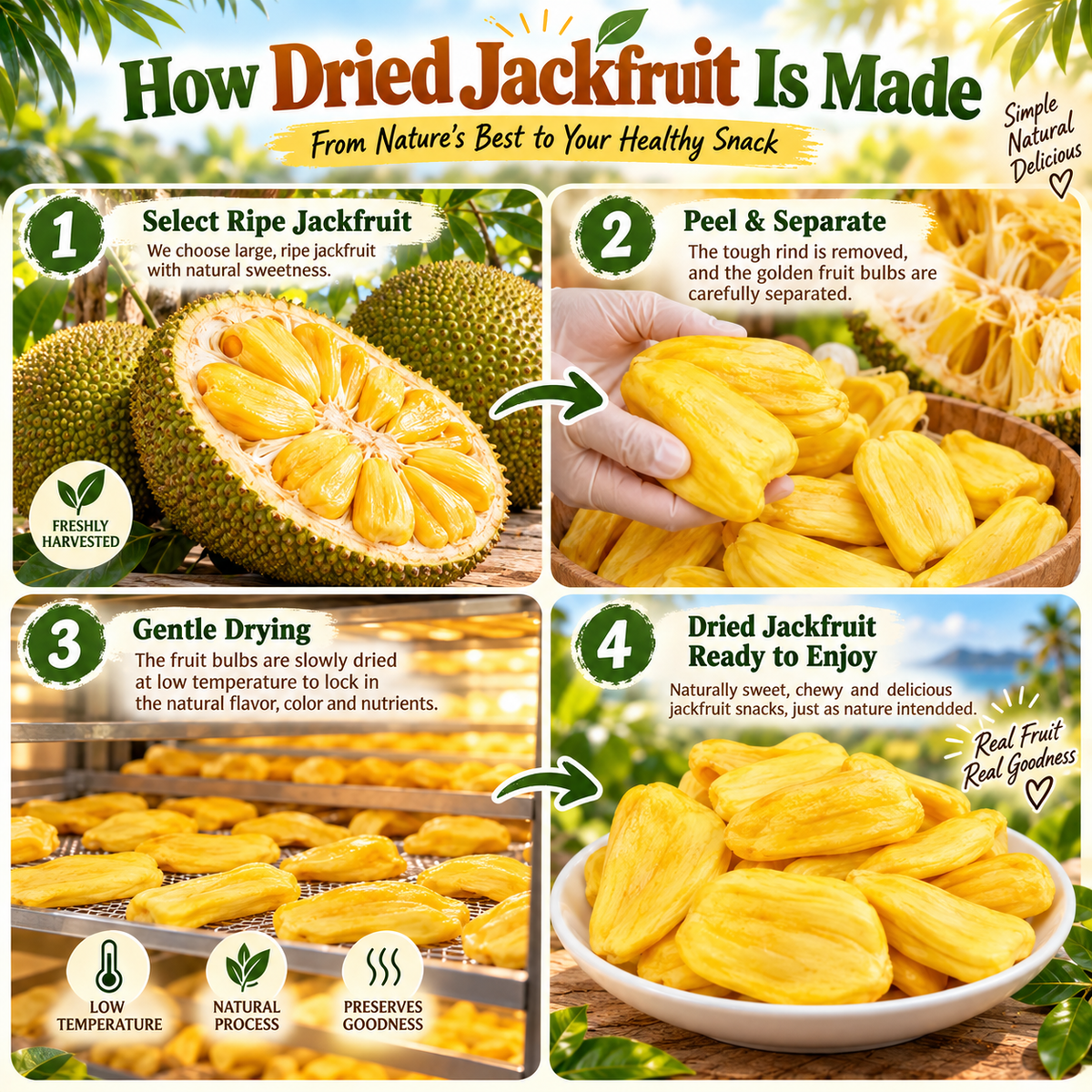🍍Premium Golden Jackfruit Crisps-🏆A Clean Tropical Snack for Active Living-XA