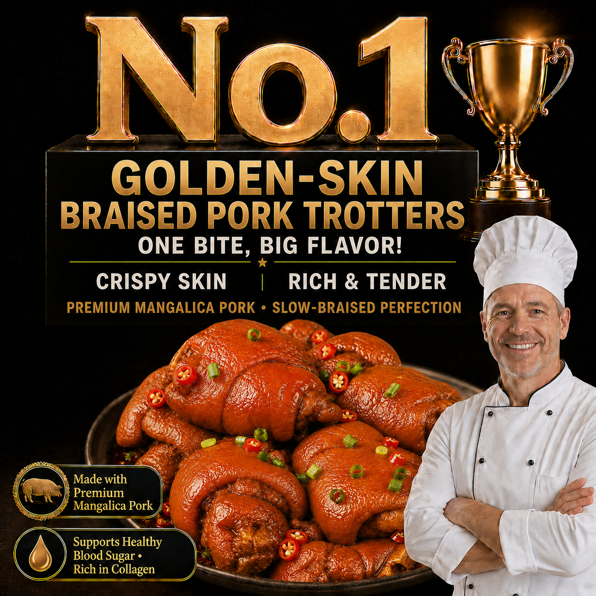 🥇Control Cravings Without Giving Up Real Food ✨Premium Mangalica Caramelized Braised Pork Trotters 🐷- XA